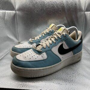 Size 9 Nike Air Force‎ 1 White Aquarius Blue Womens Sneaker Shoes HJ9571-400